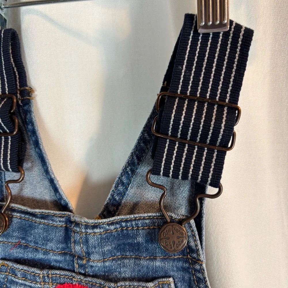 OshKosh Bgosh Nebraska Cornhuskers Herbie‎ Husker Denim Overalls 2T Blue Medium